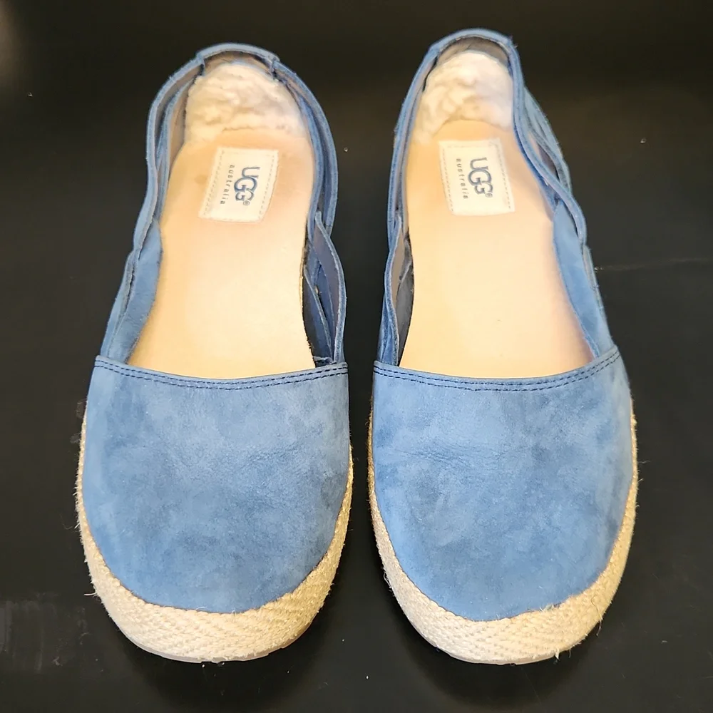 UGG Womens Cicily Slip Ons Navy Nubuck Size 8 - Picture 2 of 7